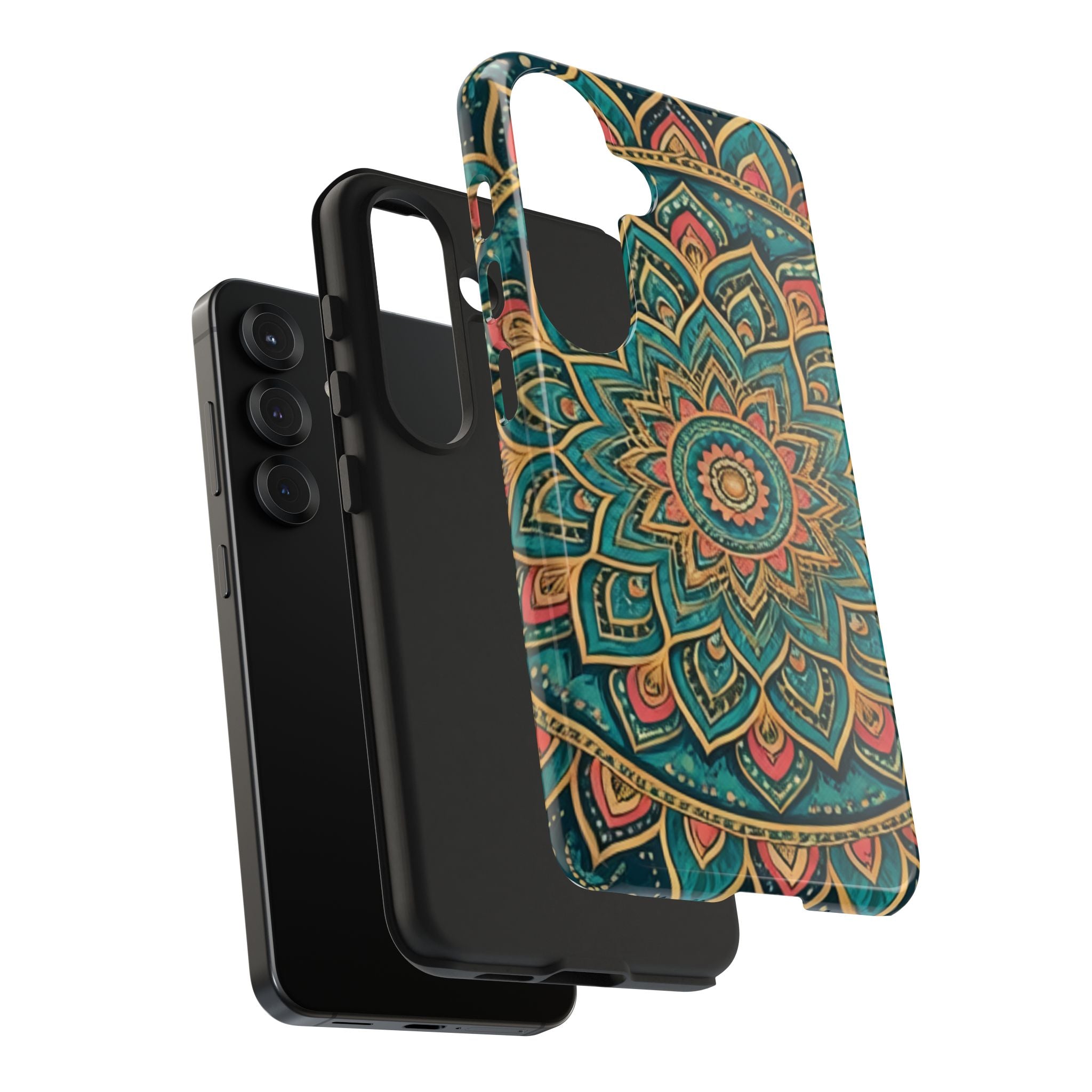 Teal Gold Mandala Tough Phone Case