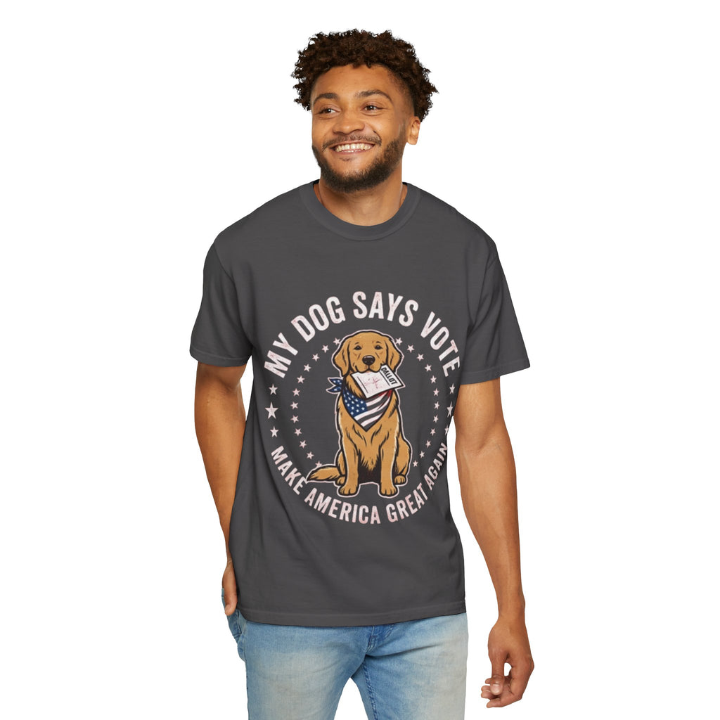 My Dog Says Vote Make America Great Again T-Shirt | Golden Retriever, Patriotic