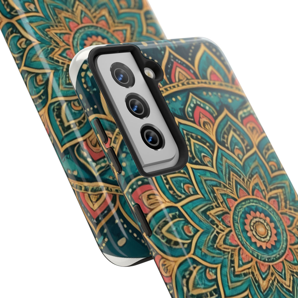 Teal Gold Mandala Tough Phone Case