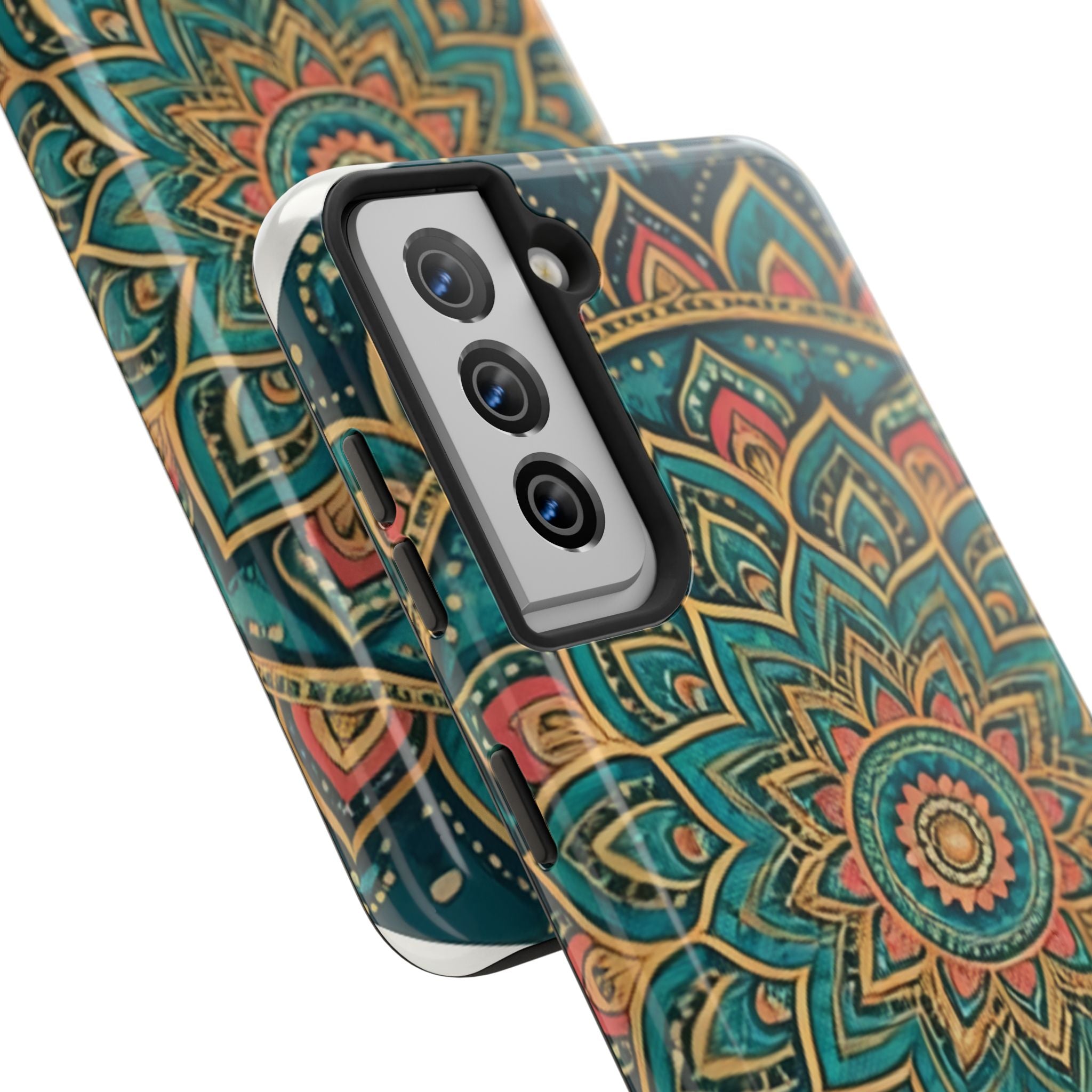 Teal Gold Mandala Tough Phone Case