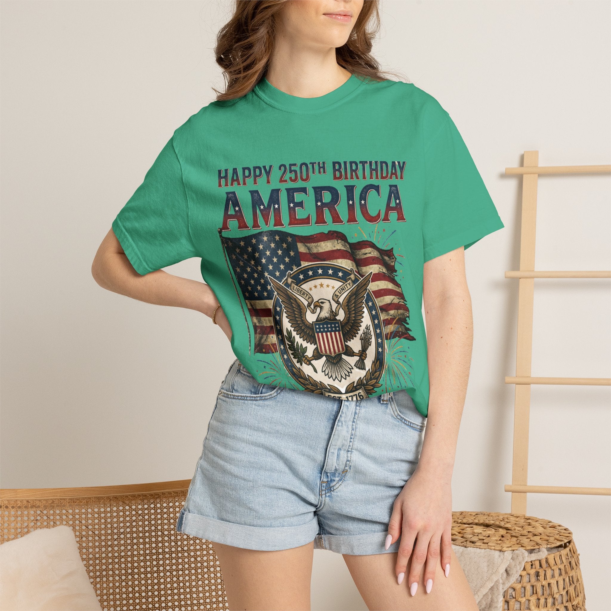 America 250th Anniversary T-Shirt — "Happy 250th Birthday America" Patriotic Tee (1776–2026)