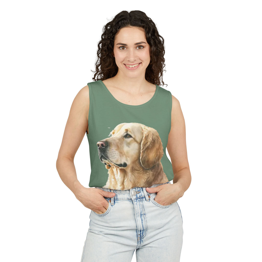golden retriever watercolor shirt, golden retriever tank top, dog lover summer clothing, golden retriever dad shirt, dog lover clothing