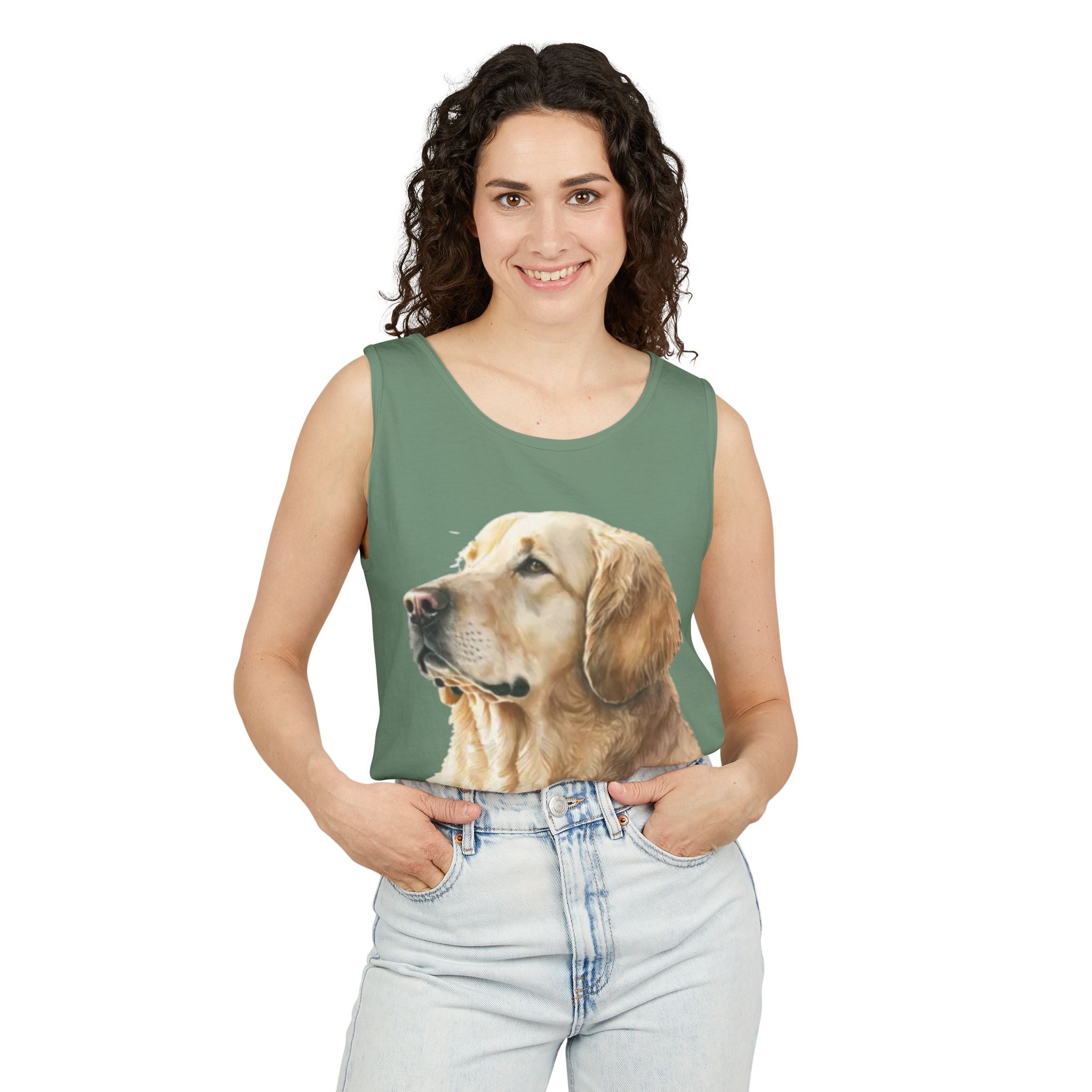golden retriever watercolor shirt, golden retriever tank top, dog lover summer clothing, golden retriever dad shirt, dog lover clothing