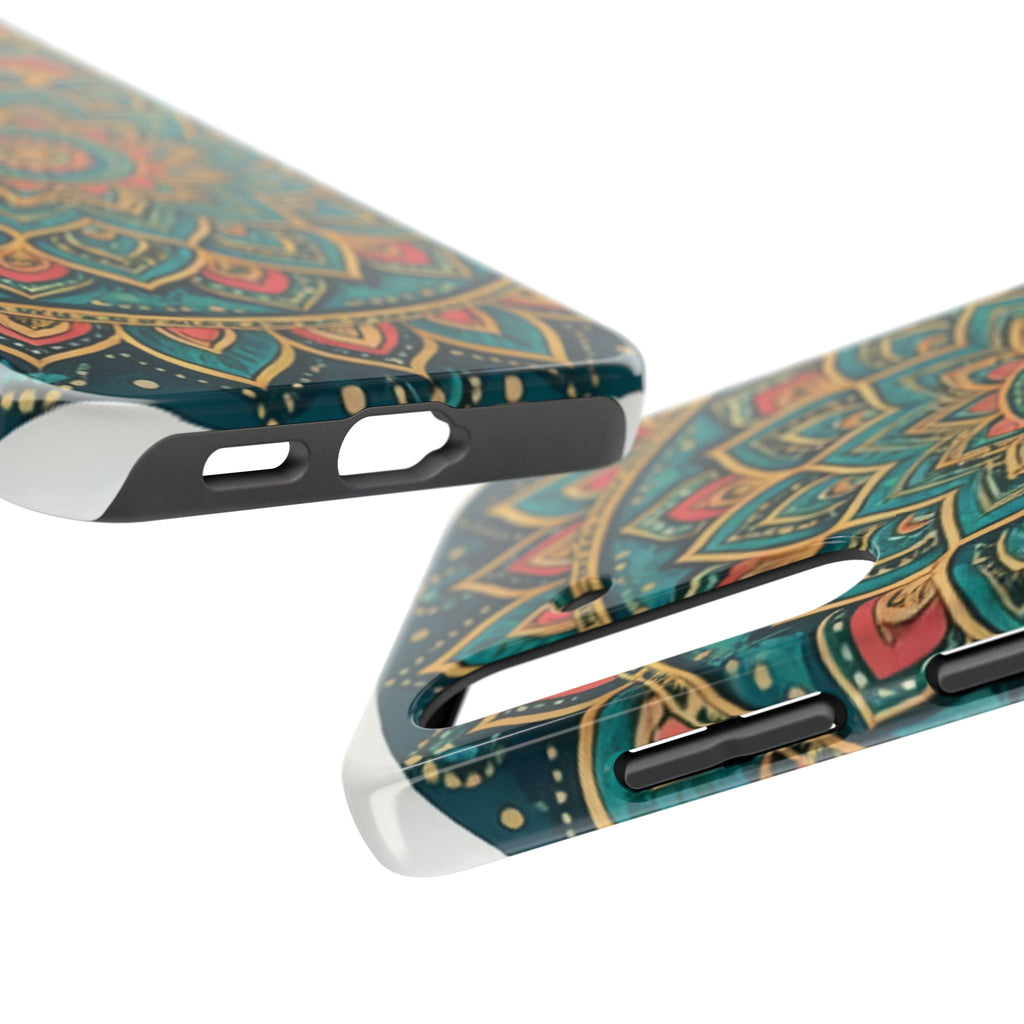 Teal Gold Mandala Tough Phone Case