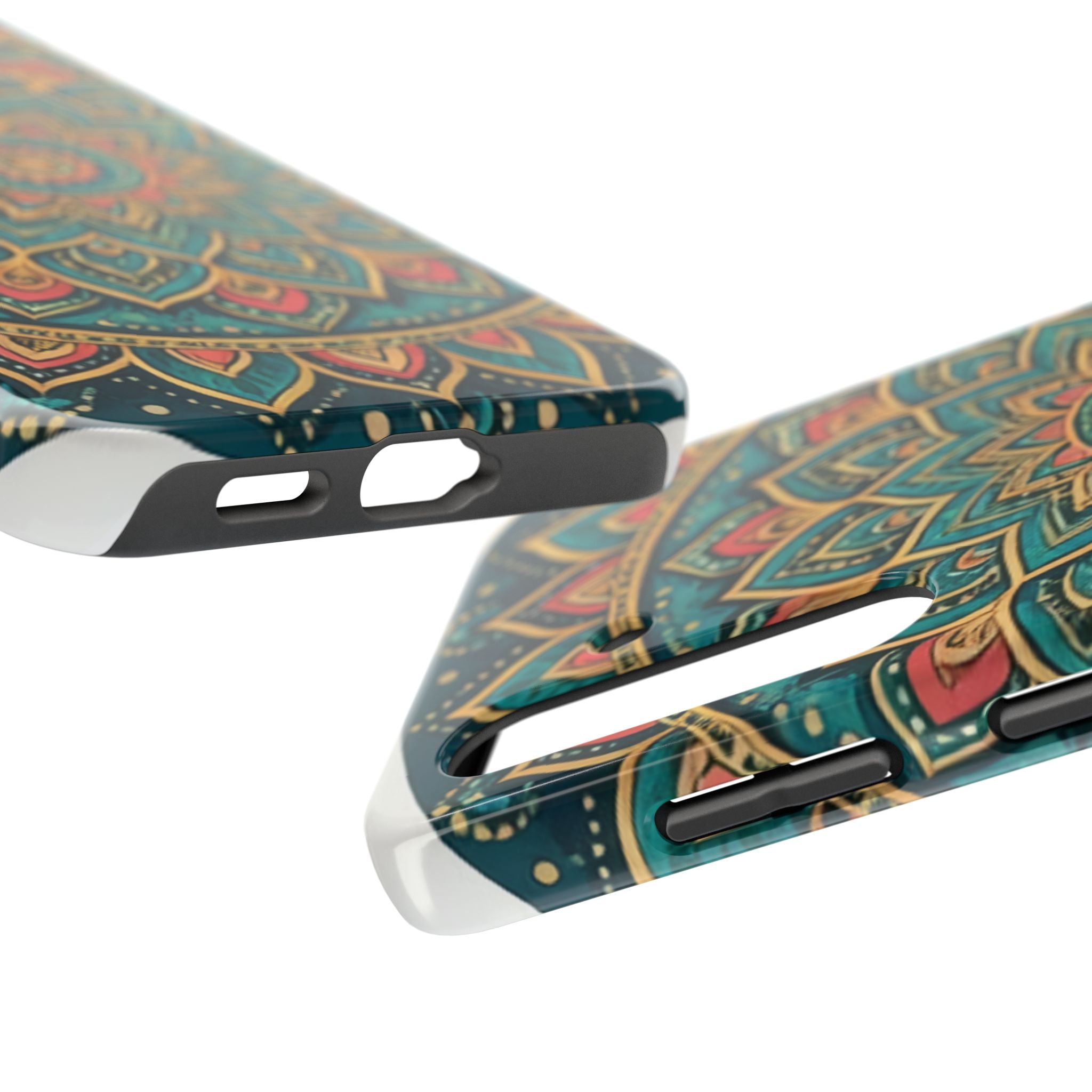 Teal Gold Mandala Tough Phone Case