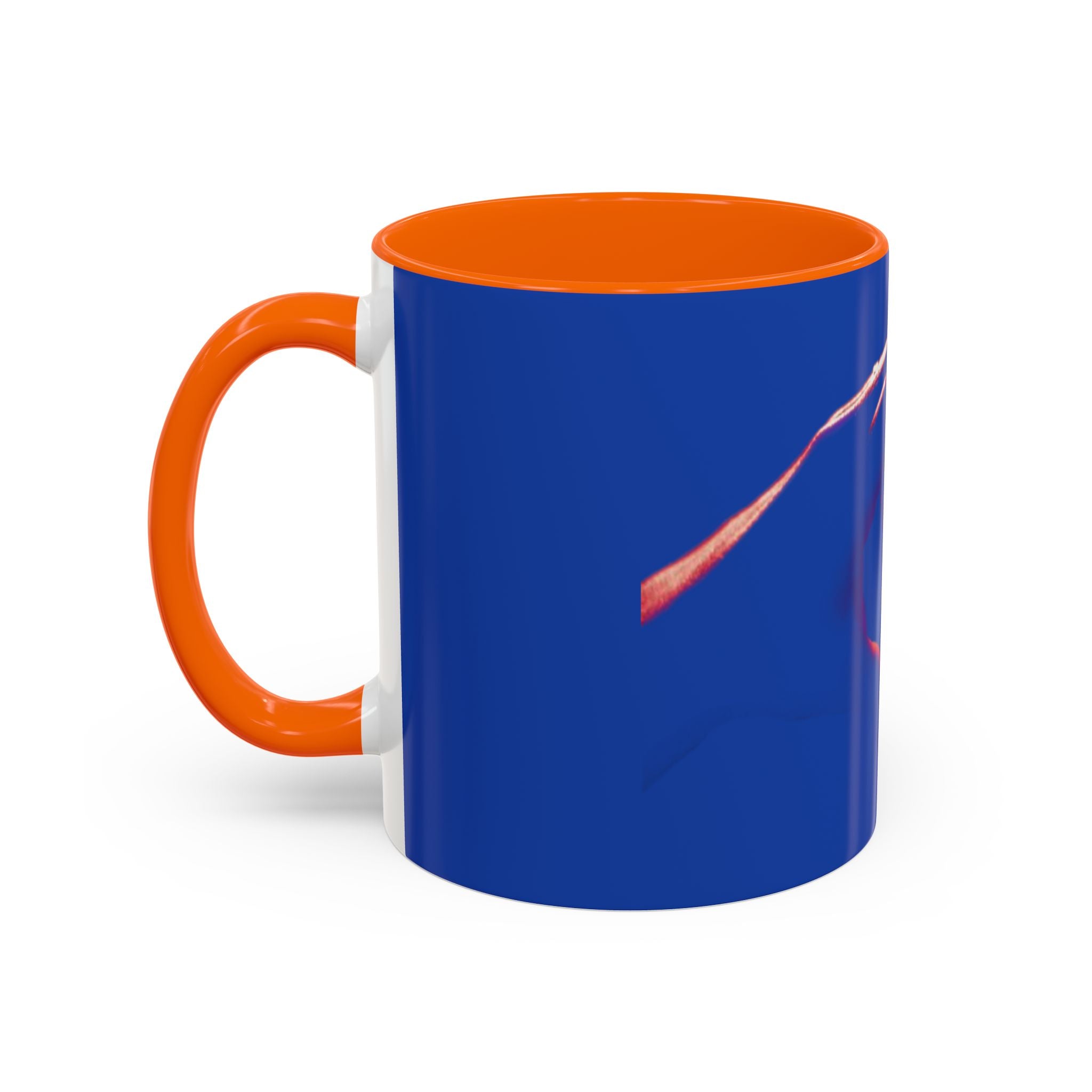 Blue Accent Coffee Mug with Neon Heart Hands Design — 11/15oz