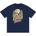 Golden Retriever Floral portrait Muscle Tank | Golden Years text