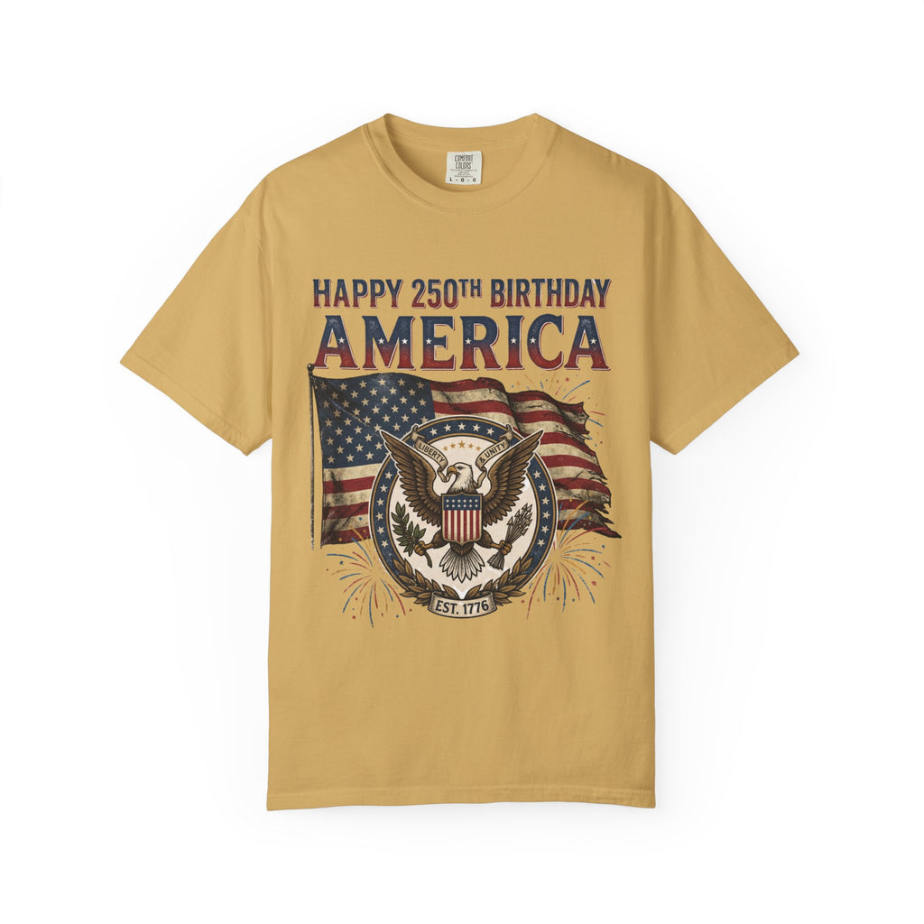 America 250th Anniversary T-Shirt — "Happy 250th Birthday America" Patriotic Tee (1776–2026)