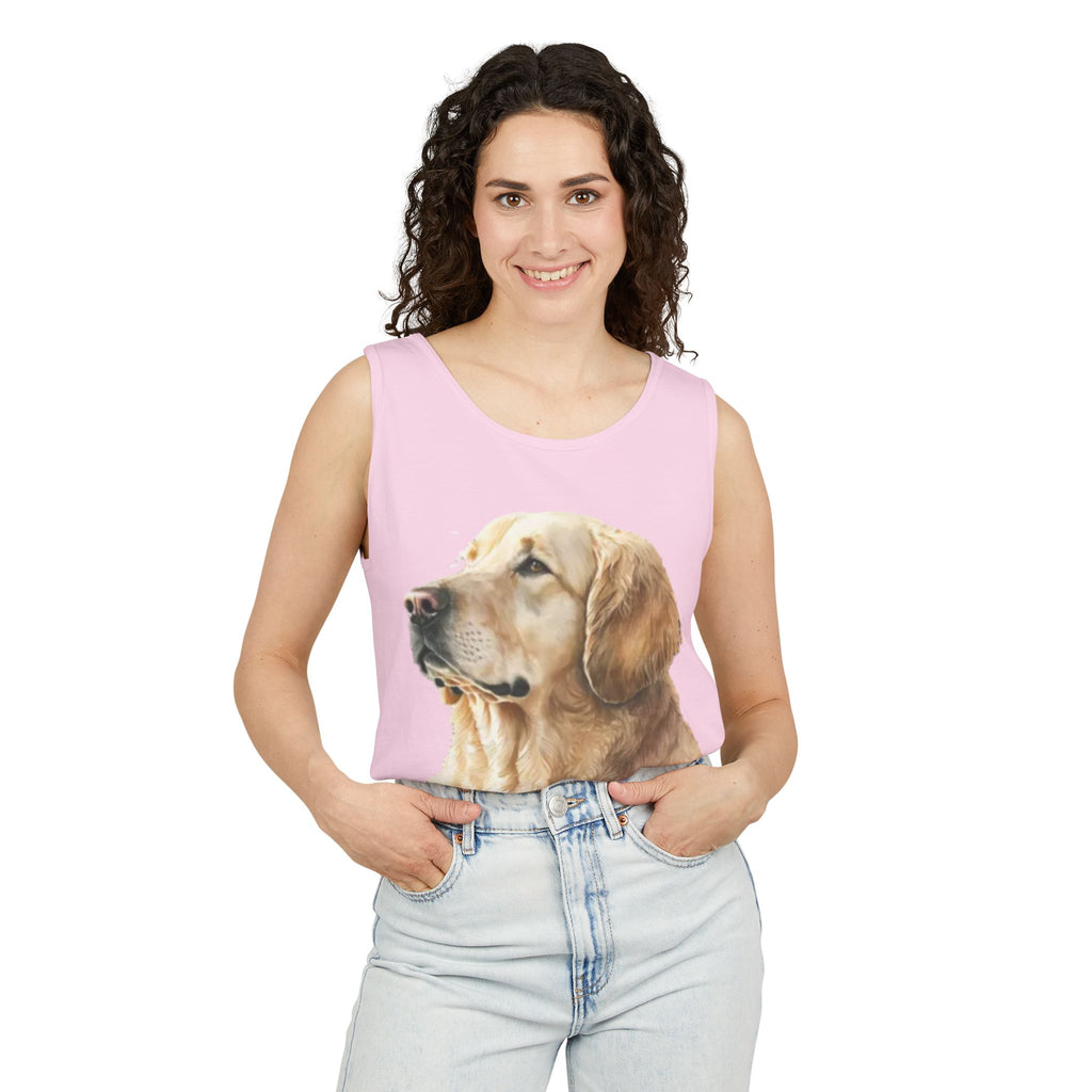 golden retriever watercolor shirt, golden retriever tank top, dog lover summer clothing, golden retriever dad shirt, dog lover clothing