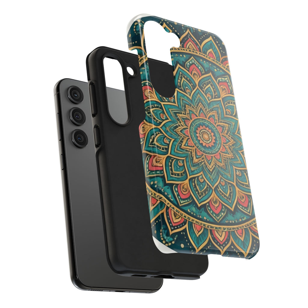 Teal Gold Mandala Tough Phone Case
