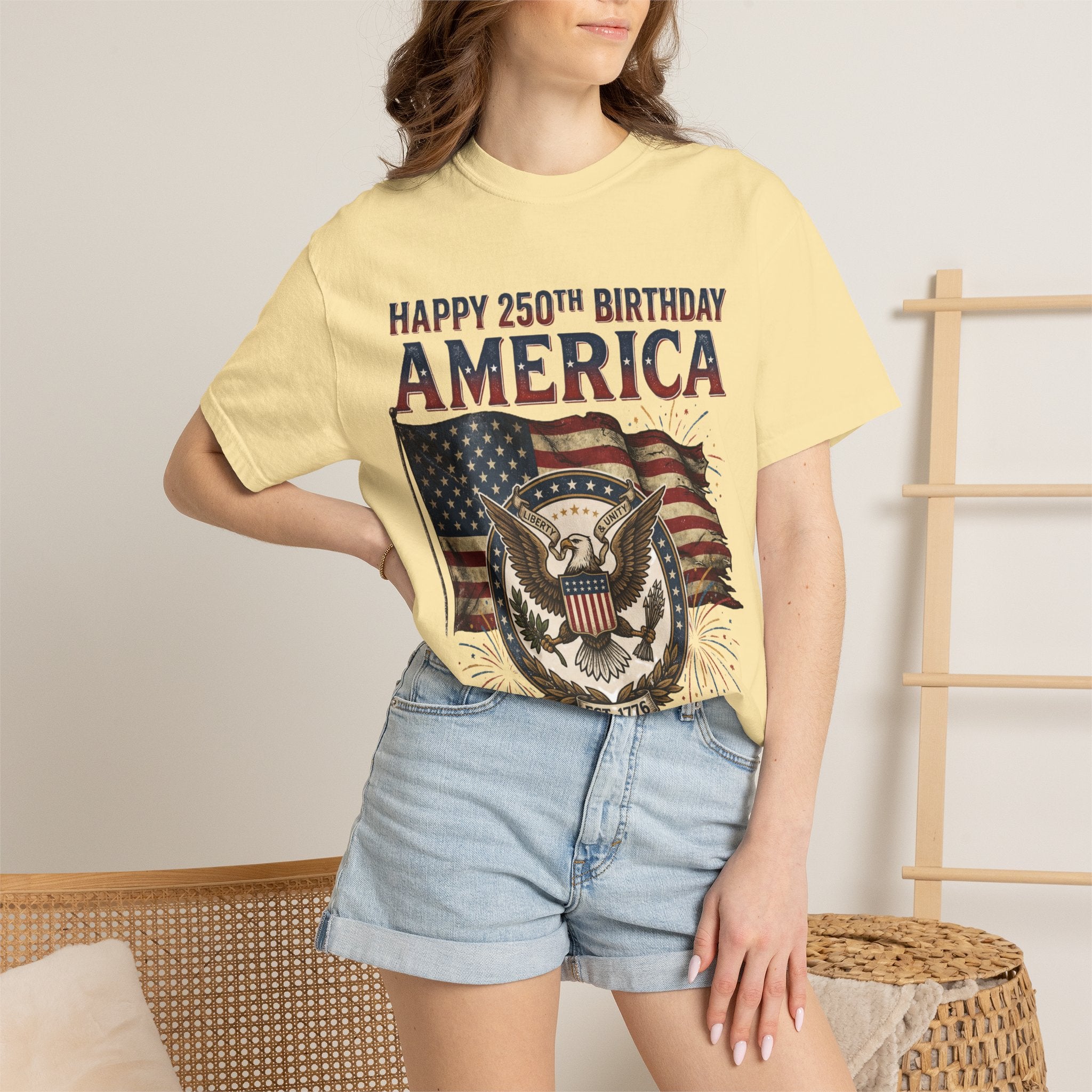 America 250th Anniversary T-Shirt — "Happy 250th Birthday America" Patriotic Tee (1776–2026)