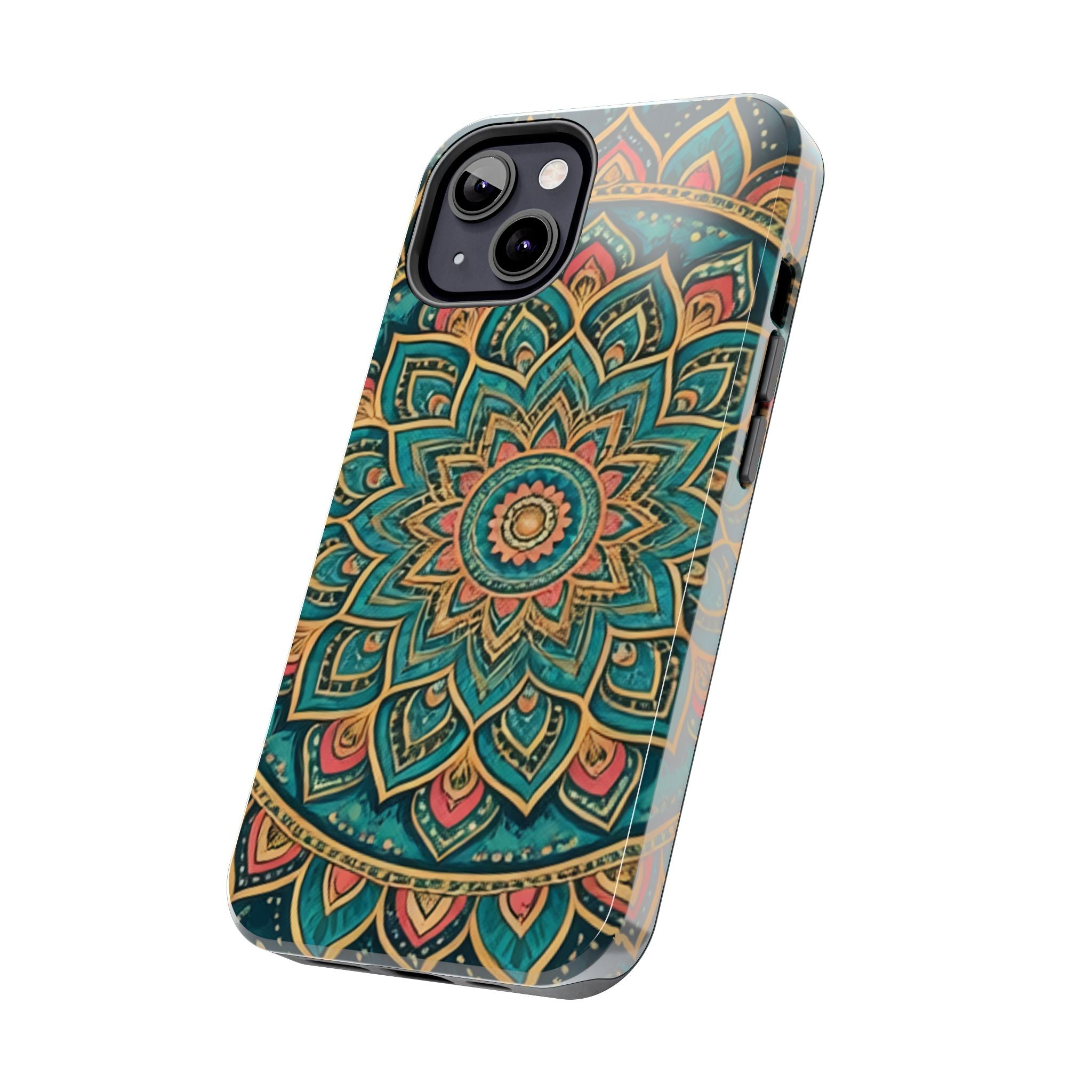 Teal Gold Mandala Tough Phone Case