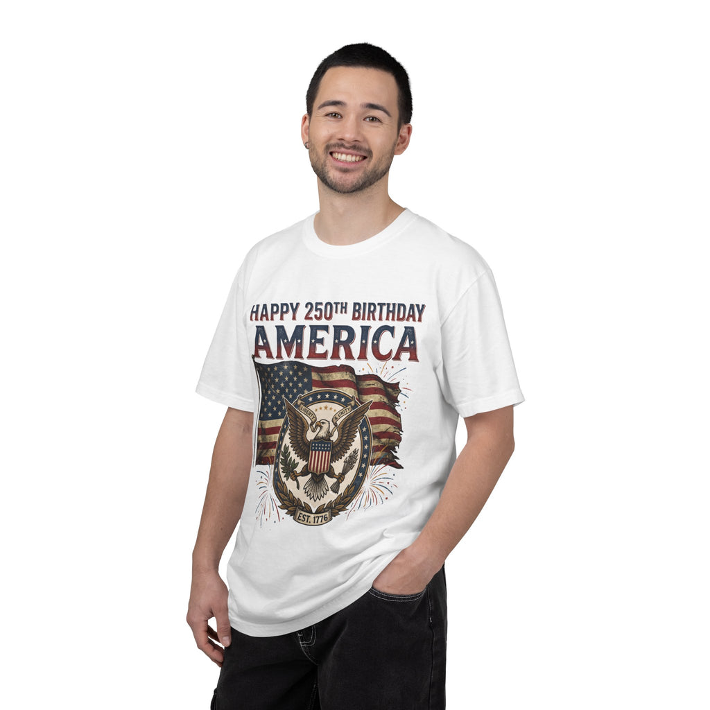 America 250th Anniversary T-Shirt — "Happy 250th Birthday America" Patriotic Tee (1776–2026)