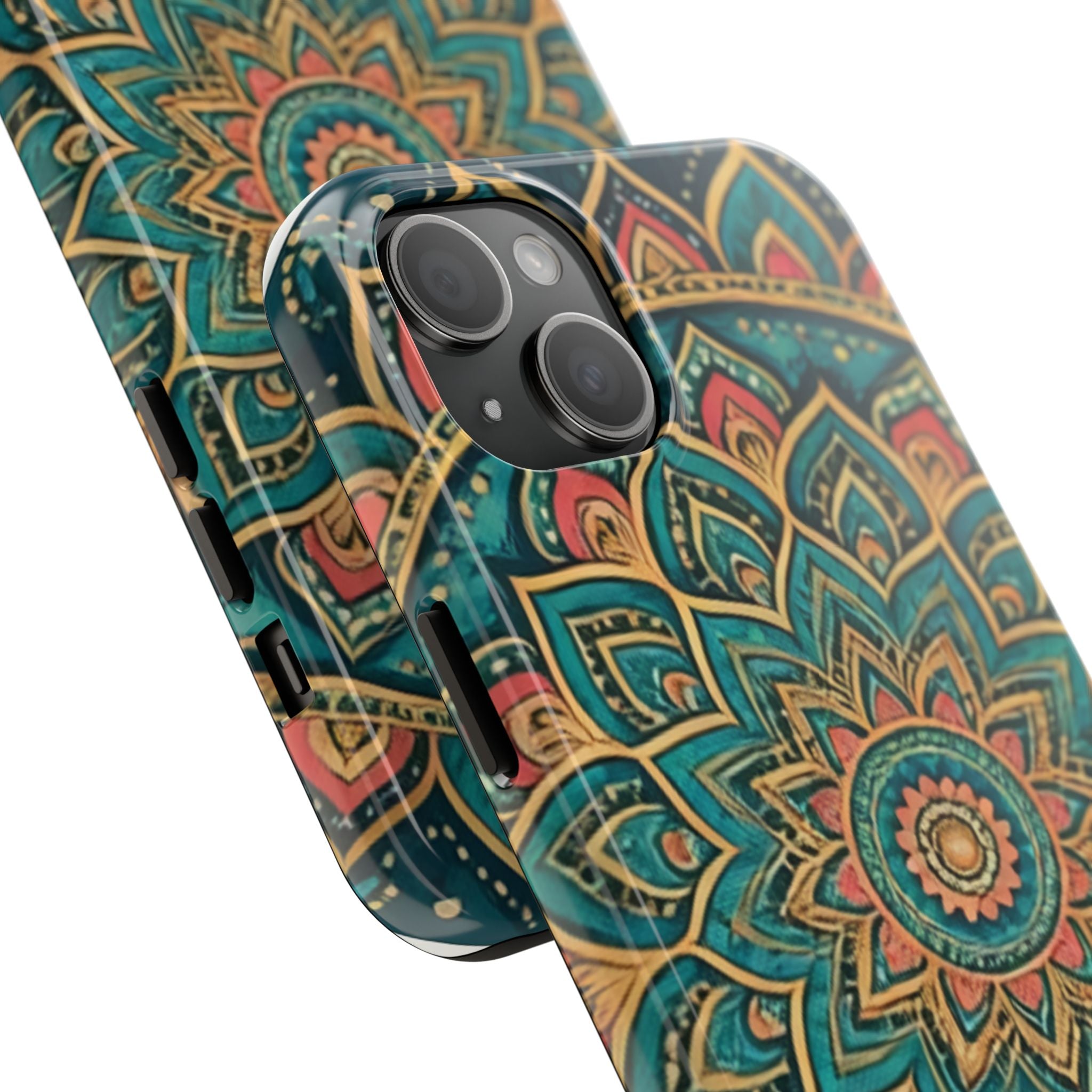 Teal Gold Mandala Tough Phone Case