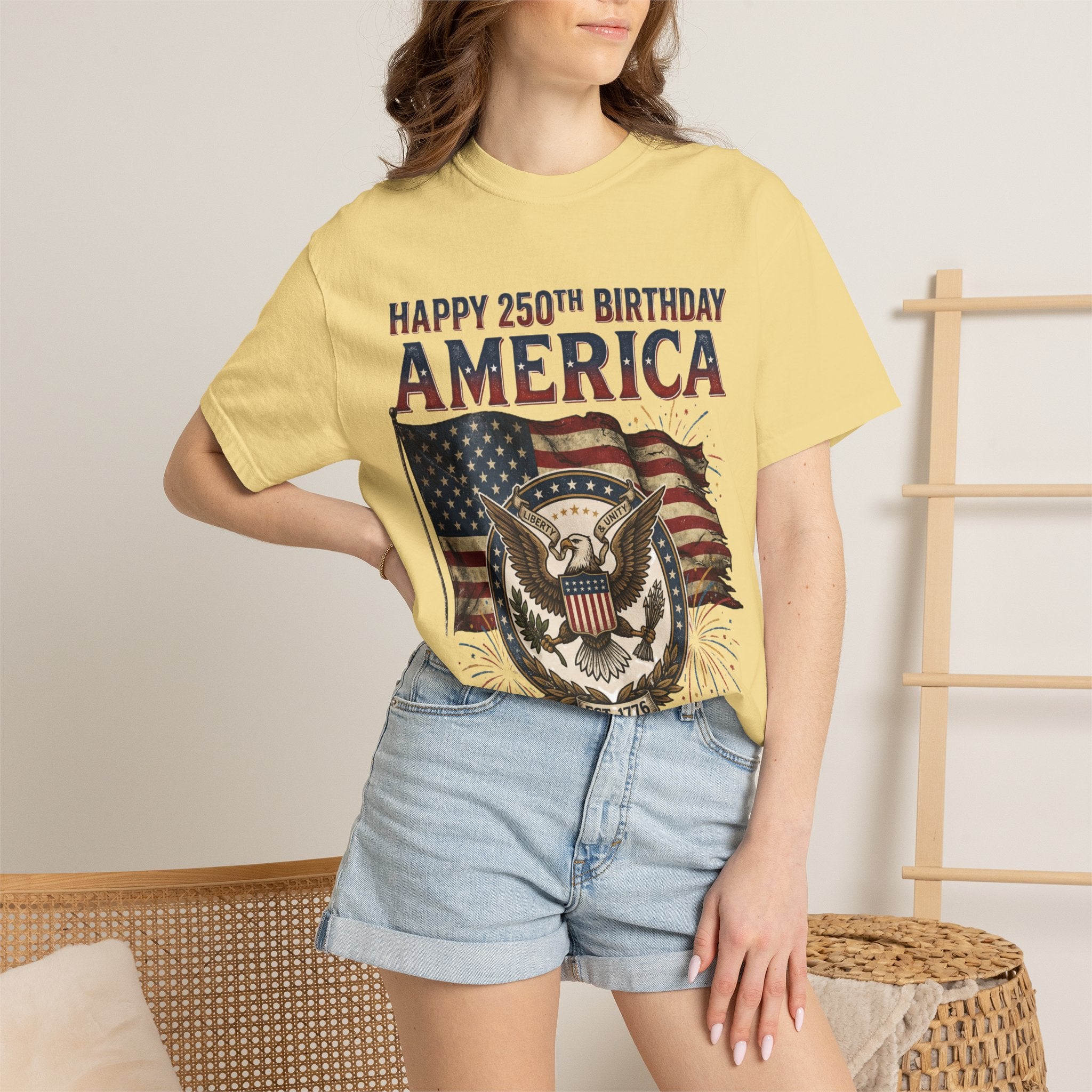 America 250th Anniversary T-Shirt — "Happy 250th Birthday America" Patriotic Tee (1776–2026)