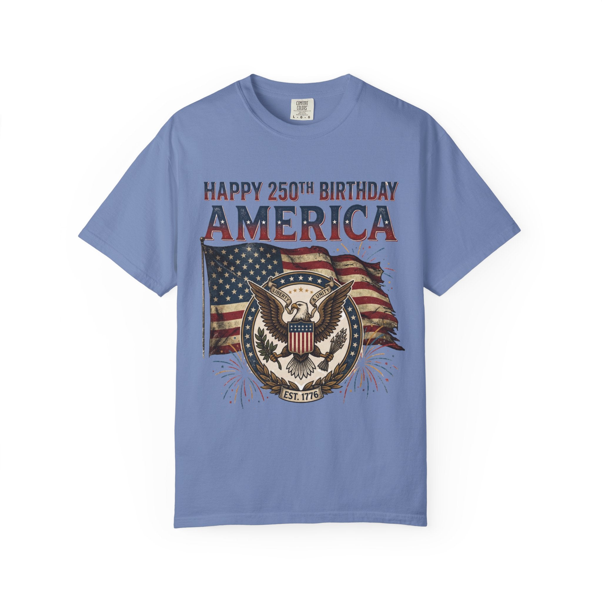 America 250th Anniversary T-Shirt — "Happy 250th Birthday America" Patriotic Tee (1776–2026)
