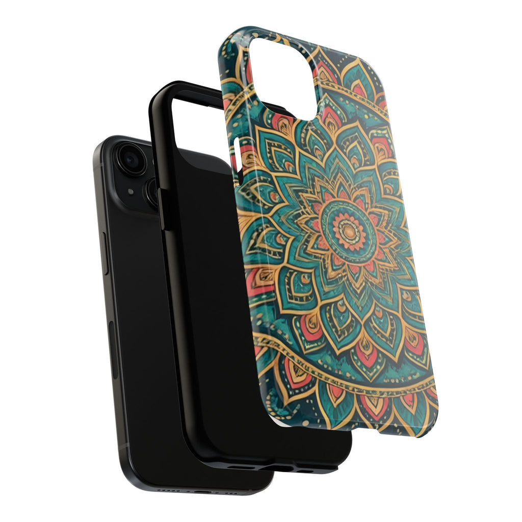 Teal Gold Mandala Tough Phone Case