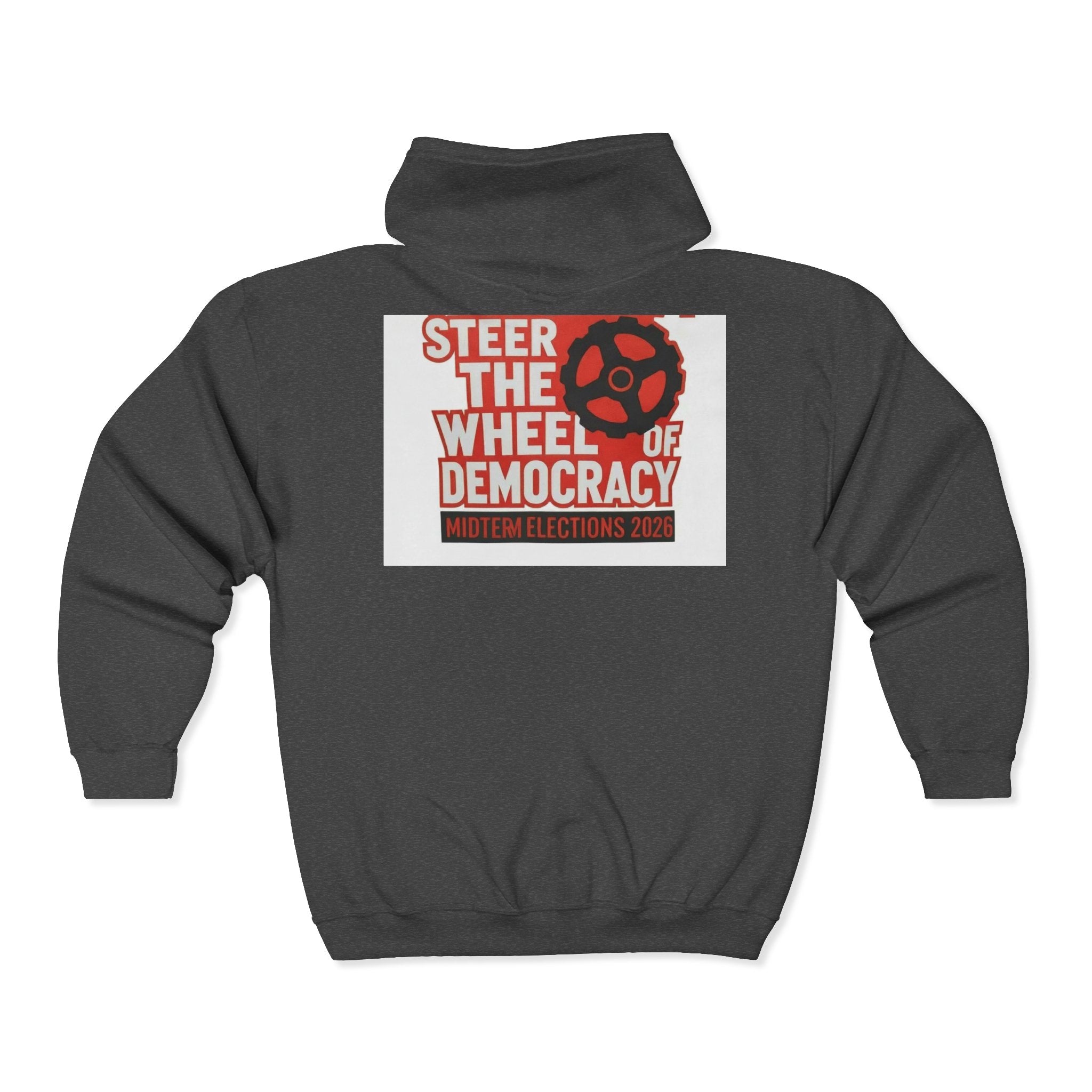 American Flag Artwork hoodie | Steer the Wheel of Democracy graphic hoodie