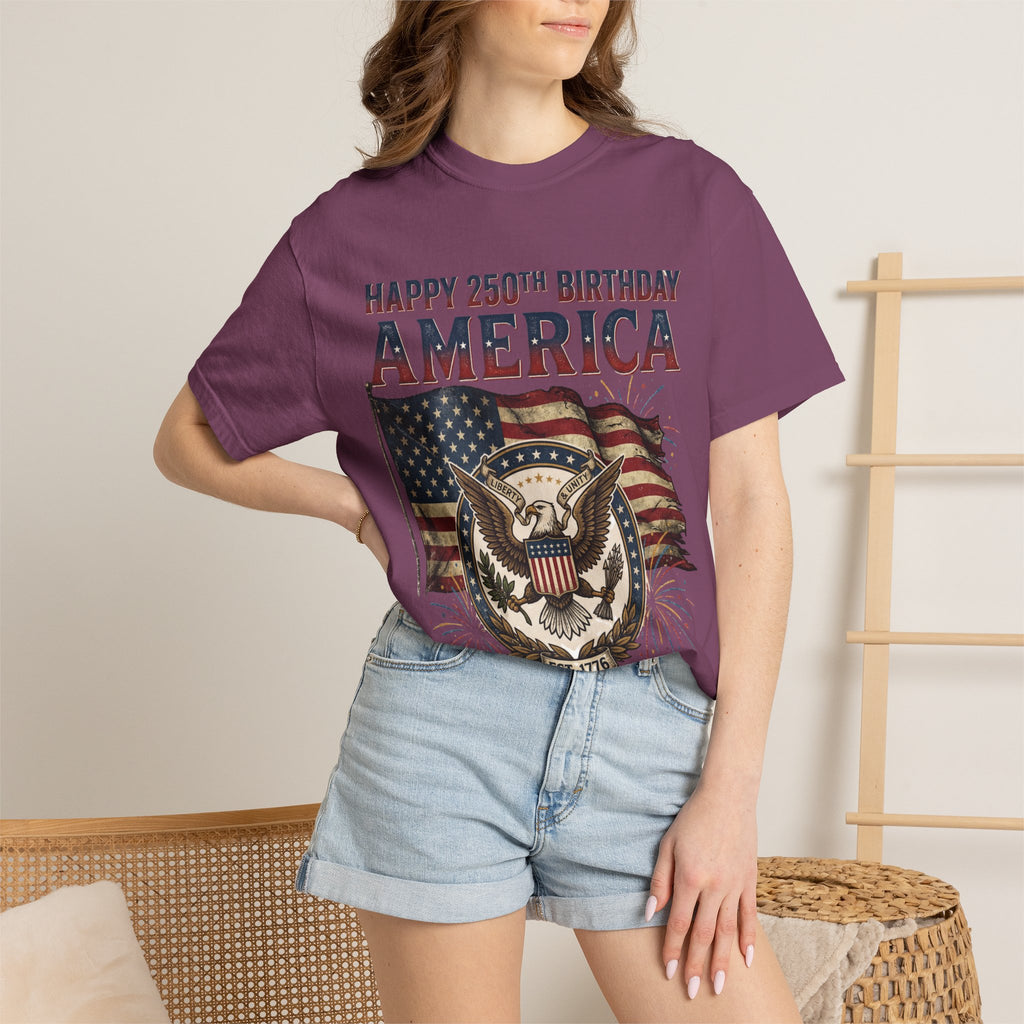 America 250th Anniversary T-Shirt — "Happy 250th Birthday America" Patriotic Tee (1776–2026)