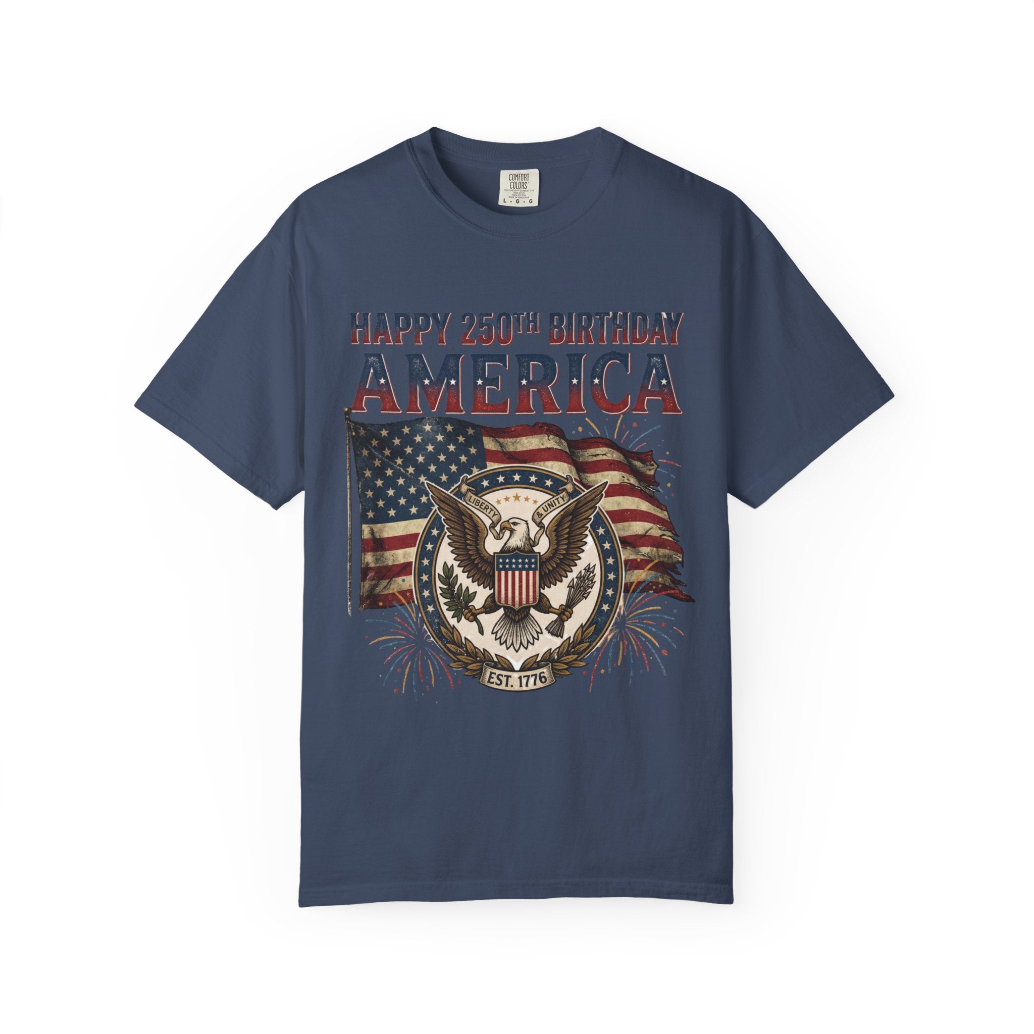 America 250th Anniversary T-Shirt — "Happy 250th Birthday America" Patriotic Tee (1776–2026)