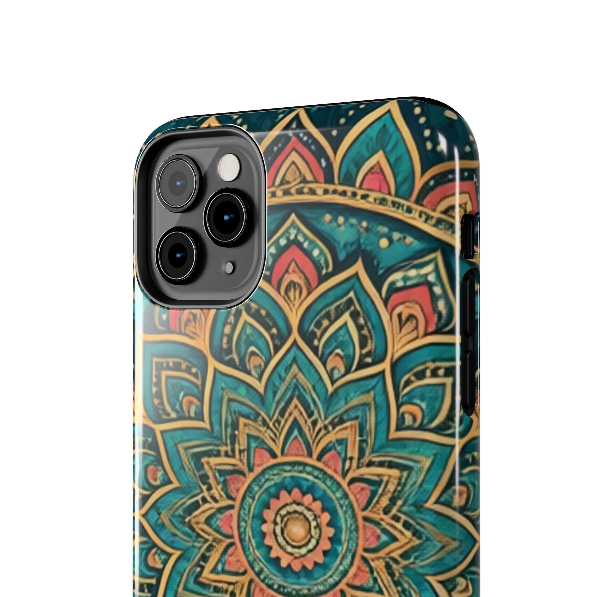 Teal Gold Mandala Tough Phone Case