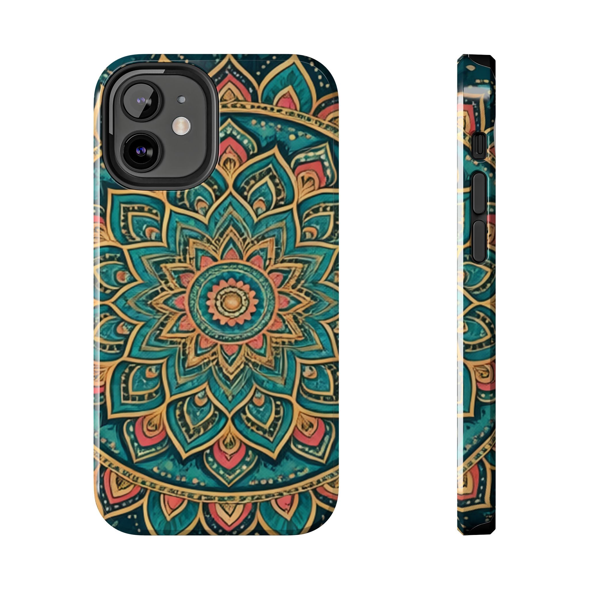 Teal Gold Mandala Tough Phone Case