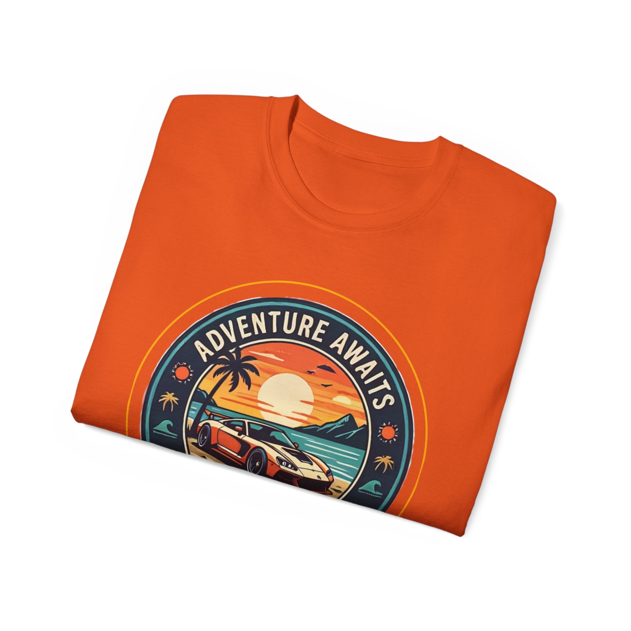 Adventure Awaits Coastal Road Trip T-Shirt | Sunset Surf Van, Catch You On The Next Wave