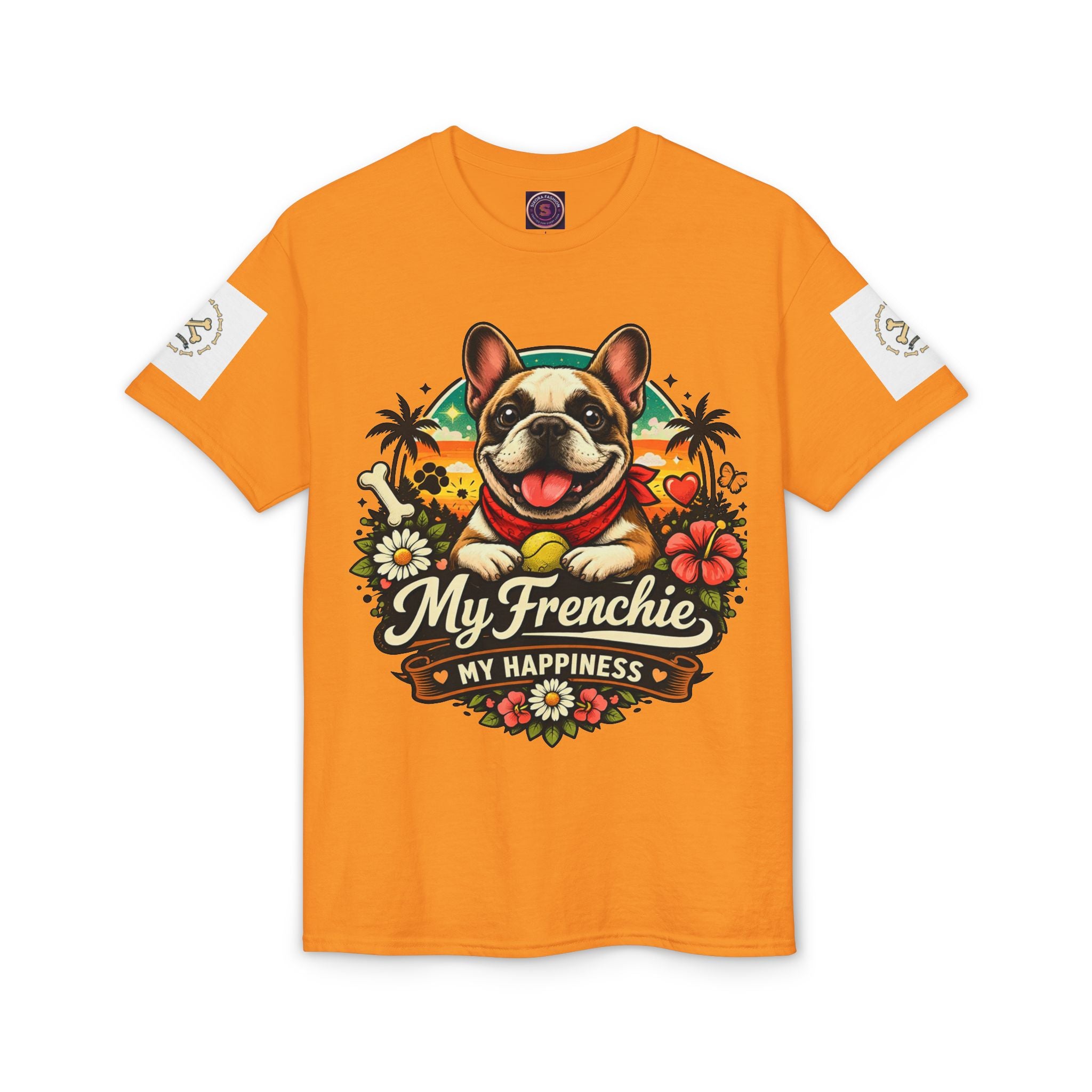 My Frenchie My Happiness shirt, Frenchie dog portrait tee, Comfortable cotton dog shirt, Frenchie fan clothing gift idea