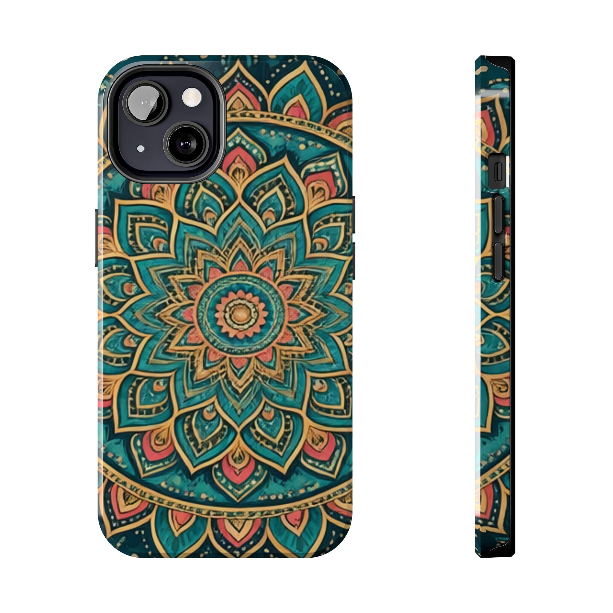 Teal Gold Mandala Tough Phone Case