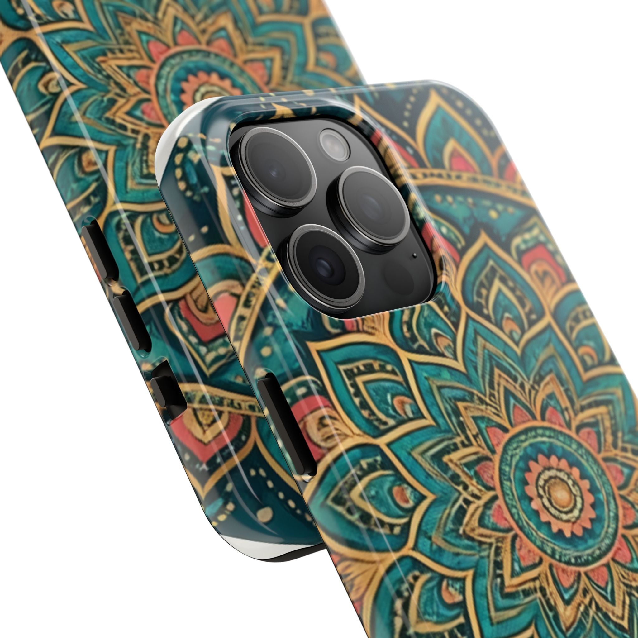 Teal Gold Mandala Tough Phone Case
