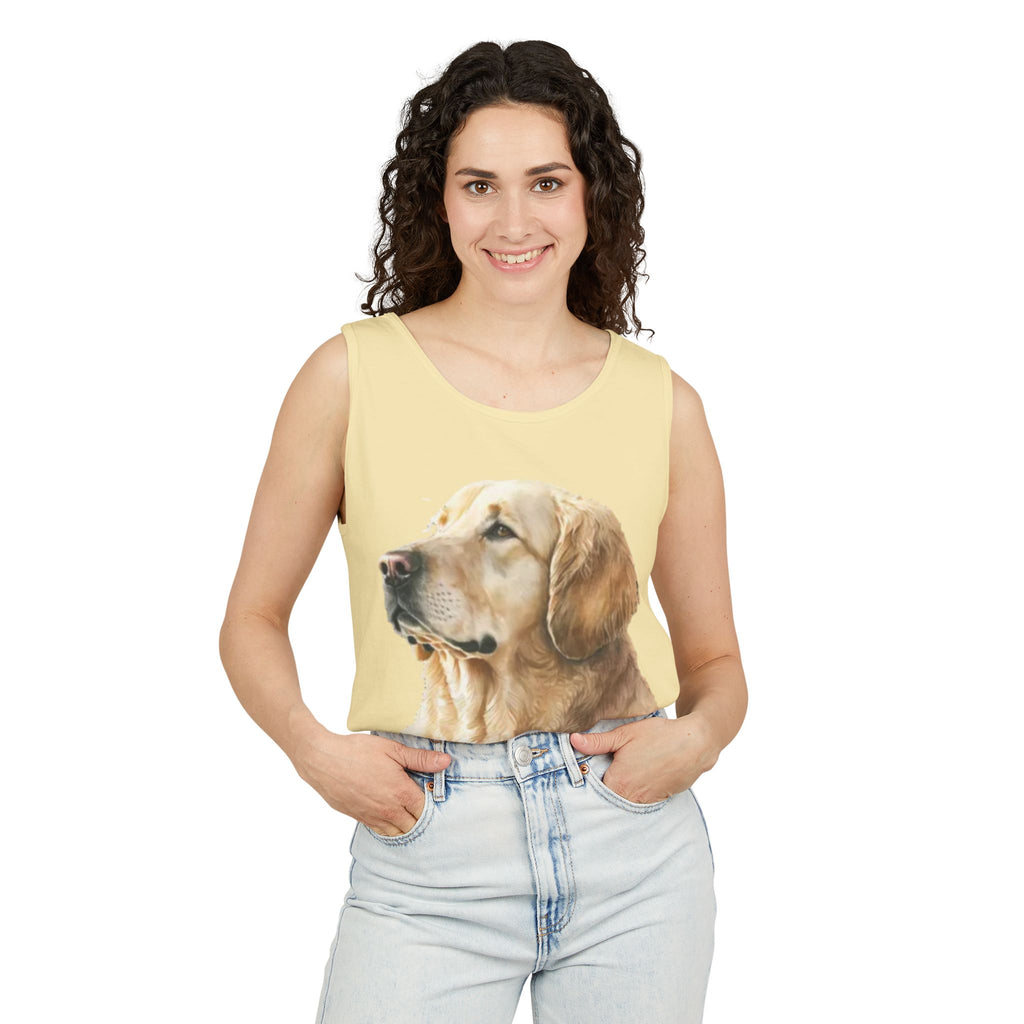 golden retriever watercolor shirt, golden retriever tank top, dog lover summer clothing, golden retriever dad shirt, dog lover clothing