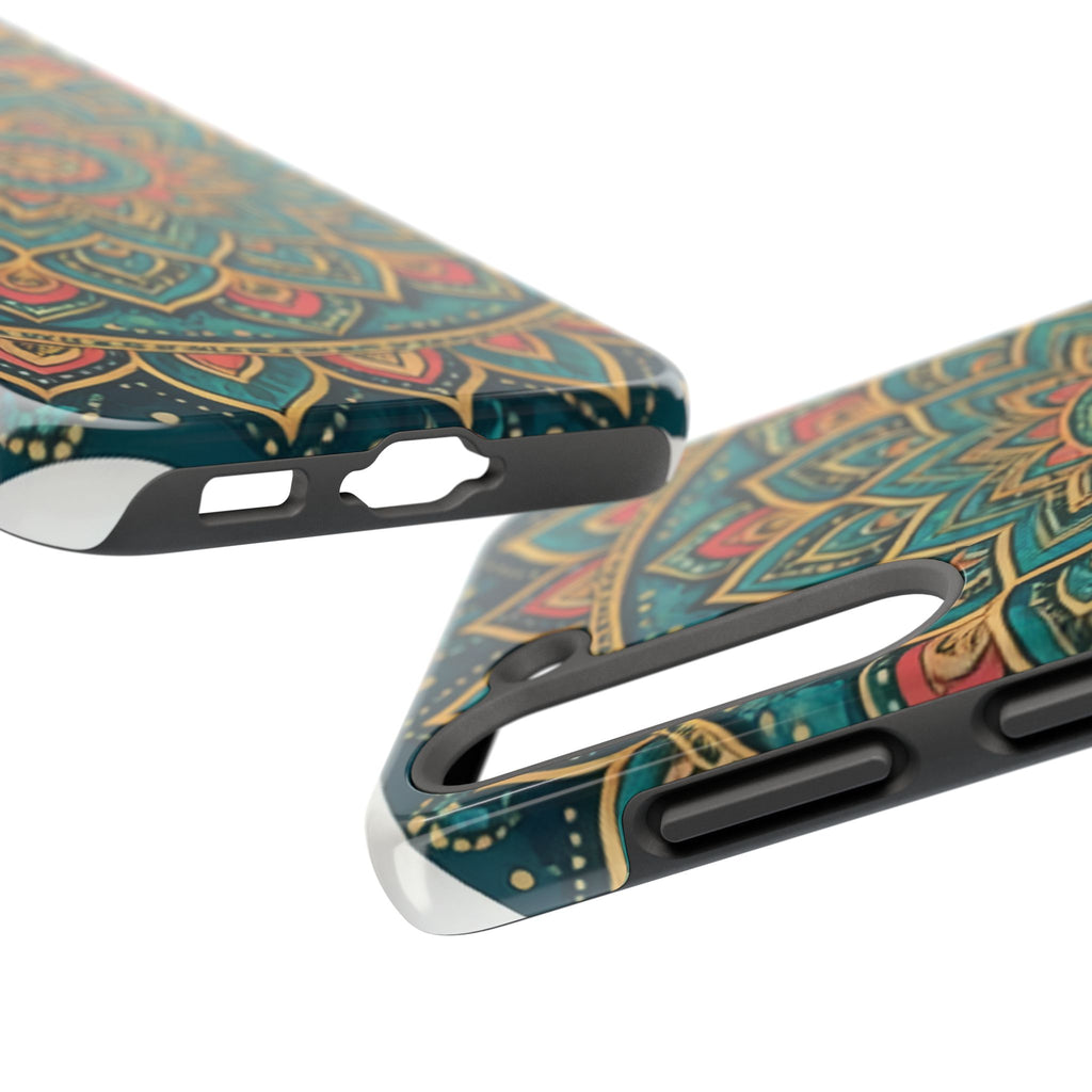 Teal Gold Mandala Tough Phone Case