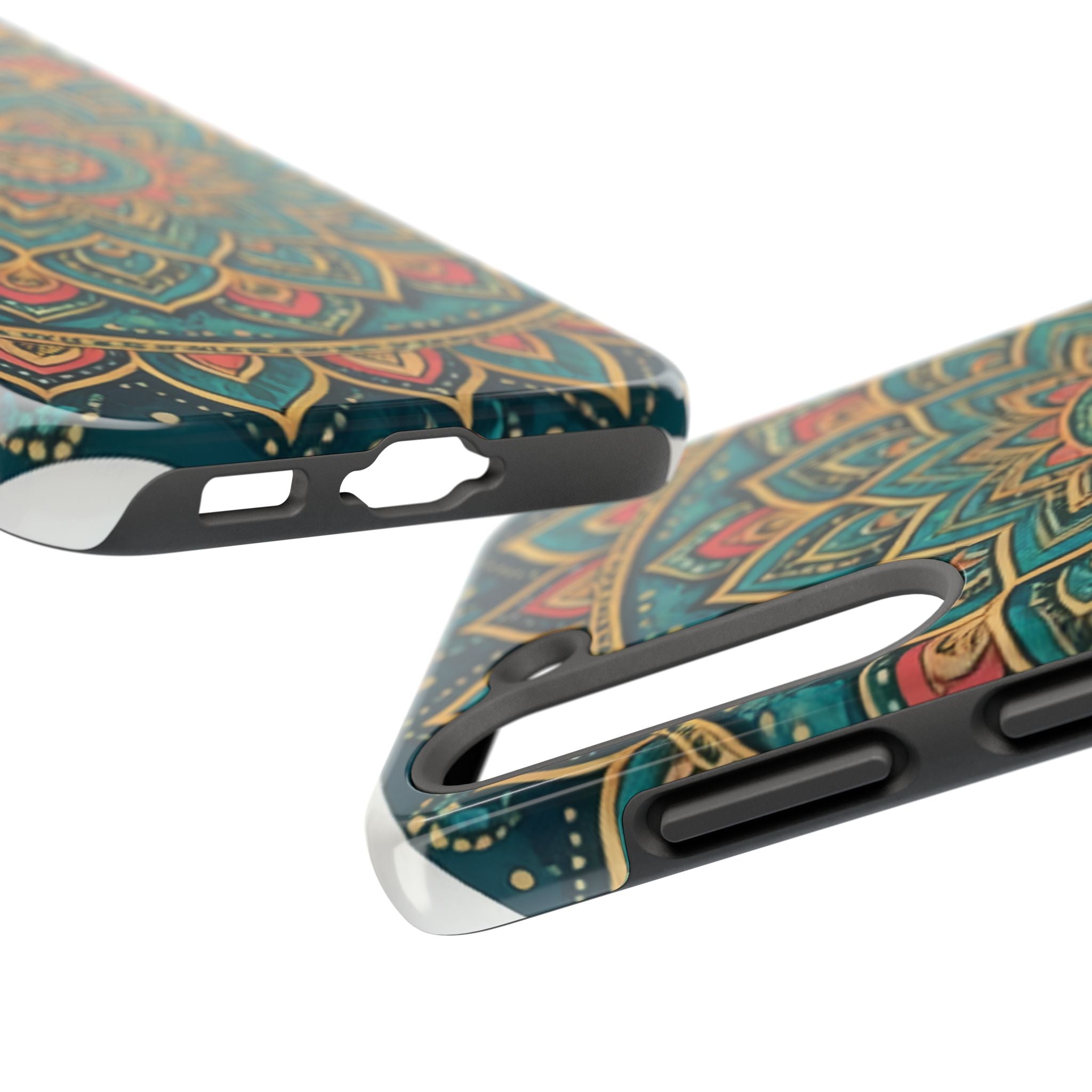 Teal Gold Mandala Tough Phone Case