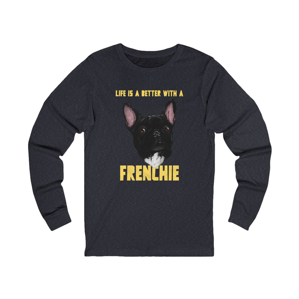 French Bulldog long sleeve tee, Cute French Bulldog apparel, Comfortable cotton dog shirt , Pet lover graphic tee , Trendy dog lover fashion