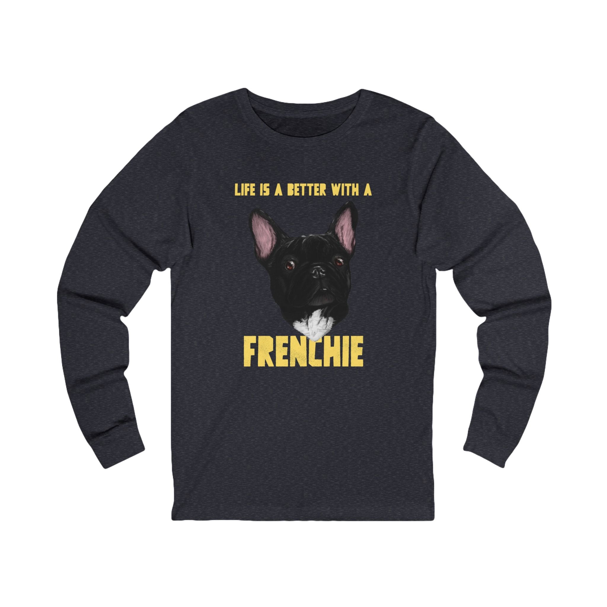 French Bulldog long sleeve tee, Cute French Bulldog apparel, Comfortable cotton dog shirt , Pet lover graphic tee , Trendy dog lover fashion