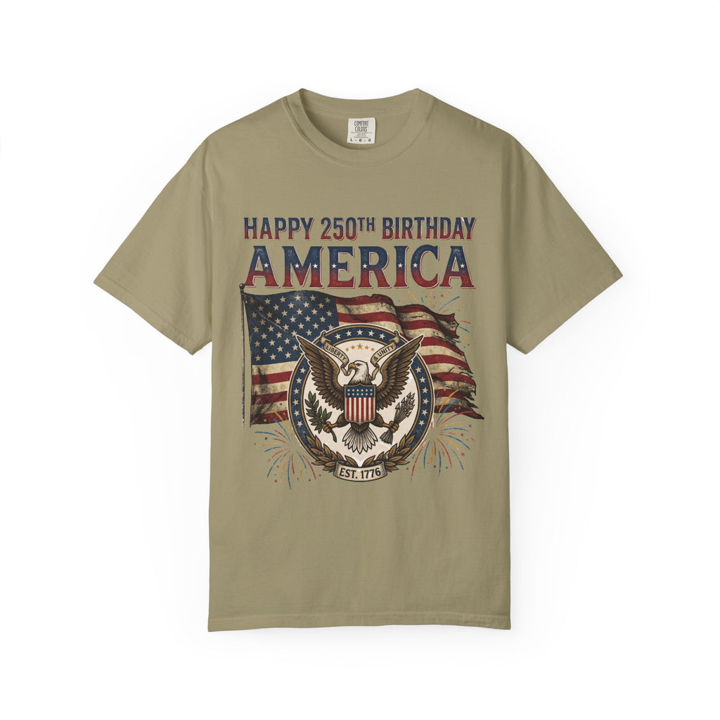 America 250th Anniversary T-Shirt — "Happy 250th Birthday America" Patriotic Tee (1776–2026)