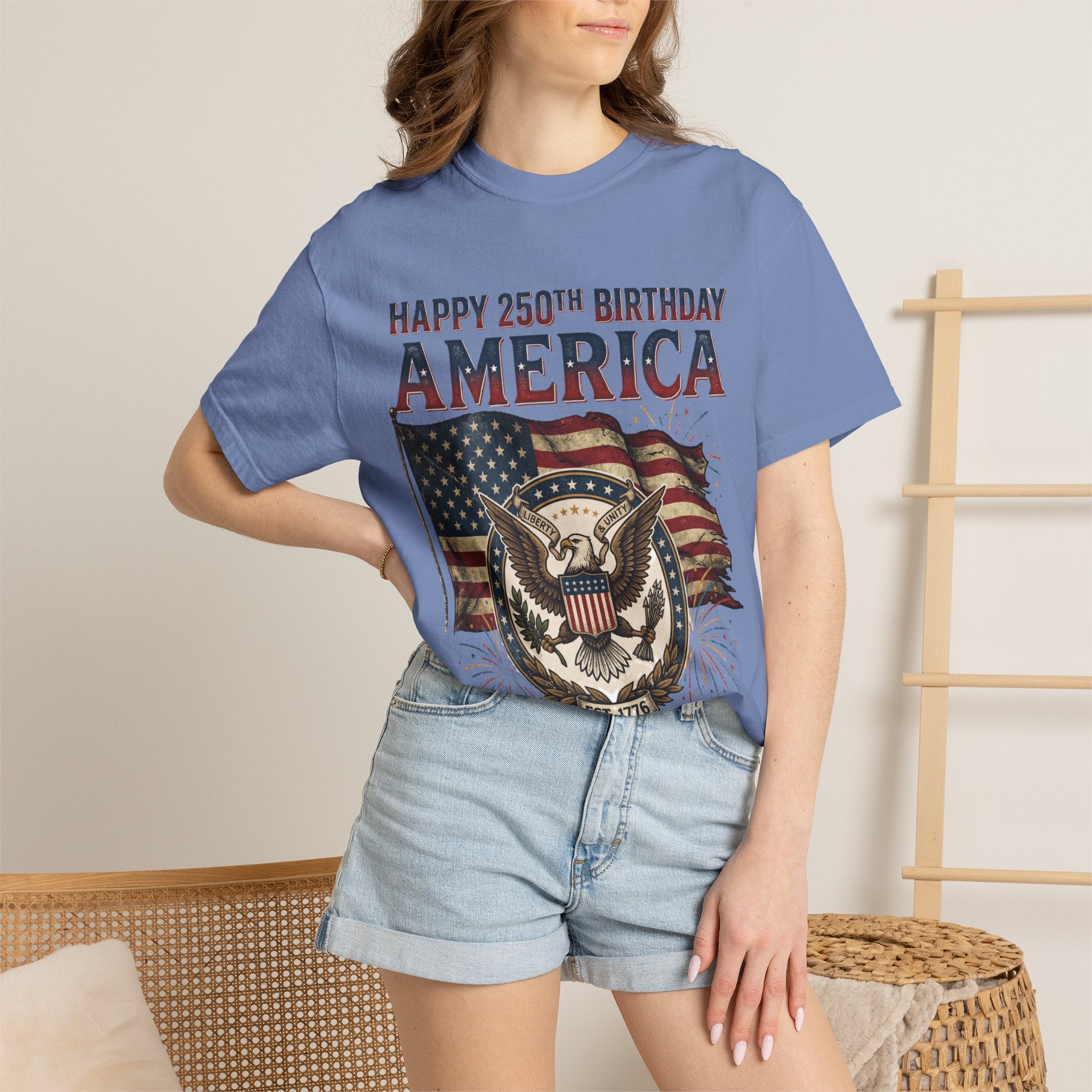 America 250th Anniversary T-Shirt — "Happy 250th Birthday America" Patriotic Tee (1776–2026)