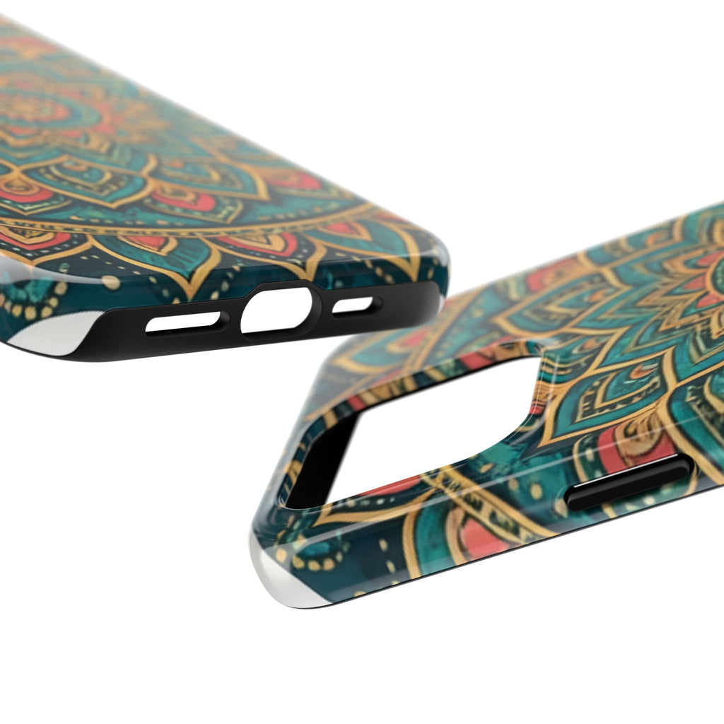 Teal Gold Mandala Tough Phone Case