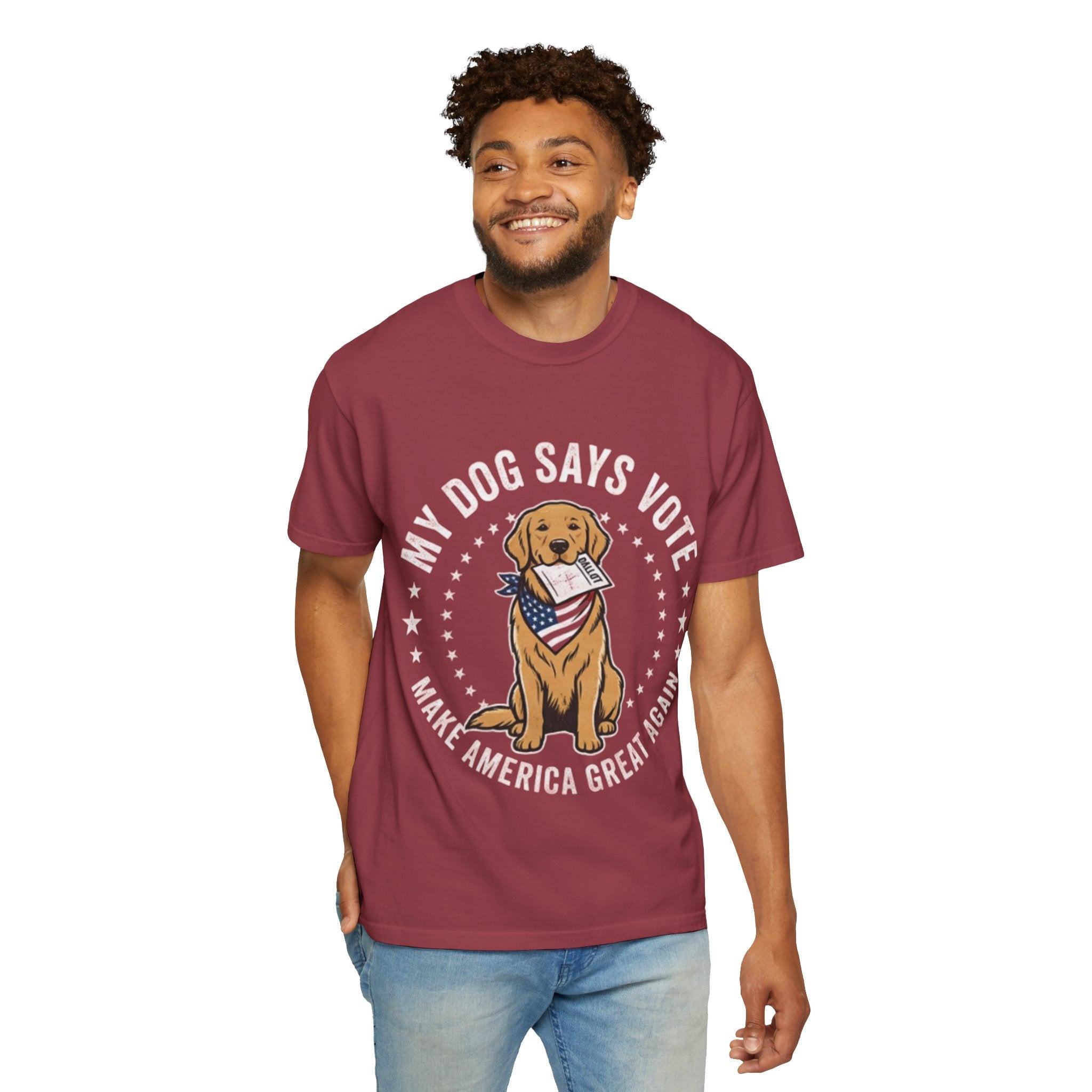 My Dog Says Vote Make America Great Again T-Shirt | Golden Retriever, Patriotic