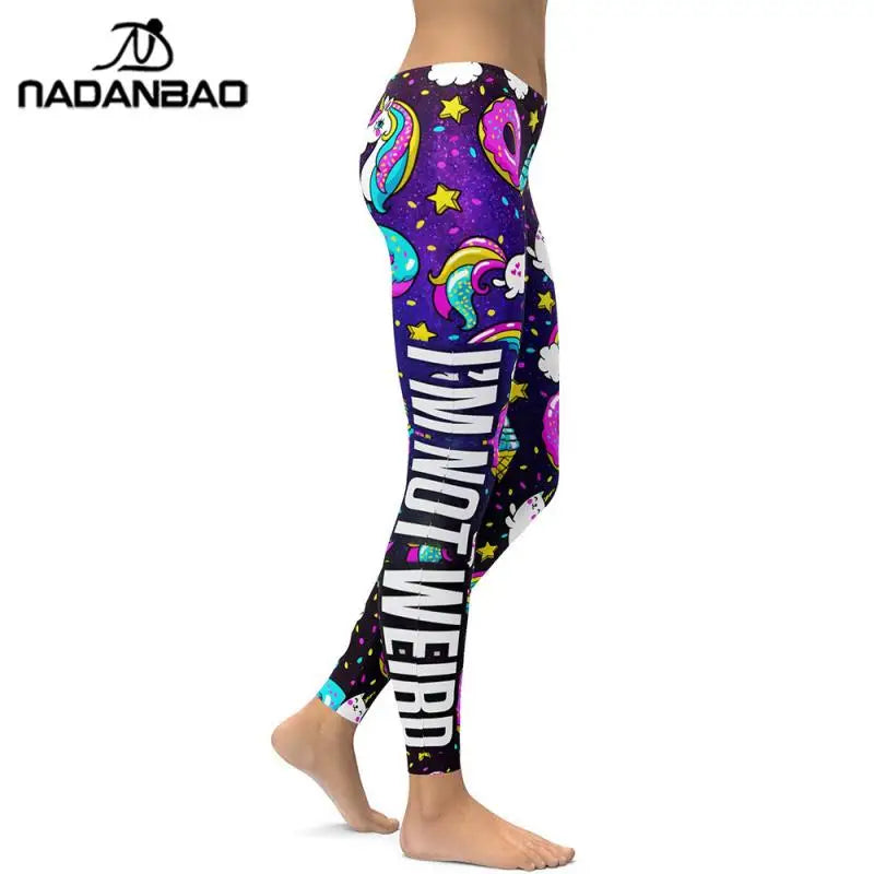 NADANBAO 2026 Arrival Unicorn Leggings Women Ice Cream Rainbow Letters Ring Digital