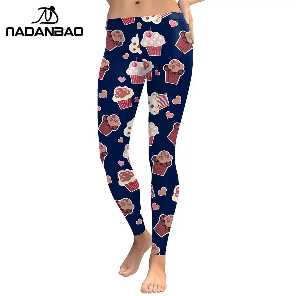 NADANBAO 2026 Arrival Unicorn Leggings Women Ice Cream Rainbow Letters Ring Digital