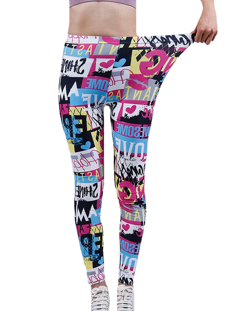 Fashion Women Leggings Beautiful Leaf Floral Printing