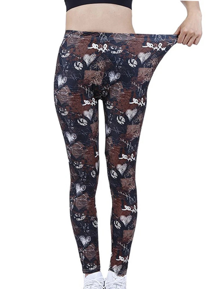 Fashion Women Leggings Beautiful Leaf Floral Printing