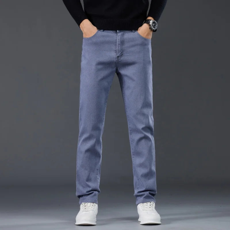 Male Brand Jeans Clothing- Light Luxury Stretch Comfortable Pants