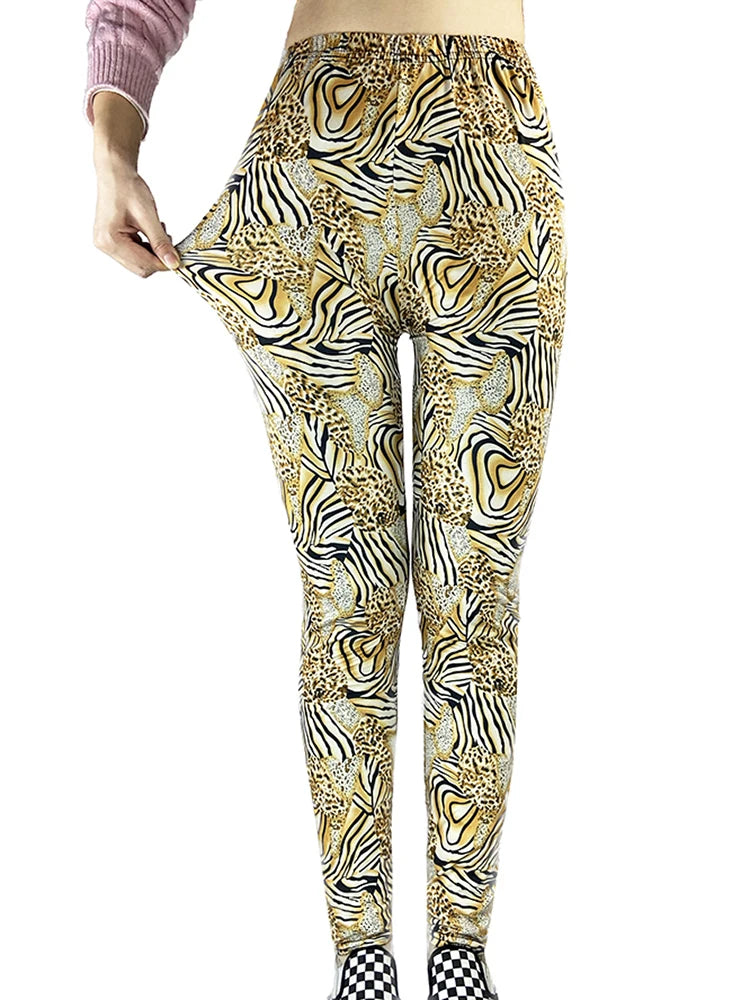 Fashion Women Leggings Beautiful Leaf Floral Printing