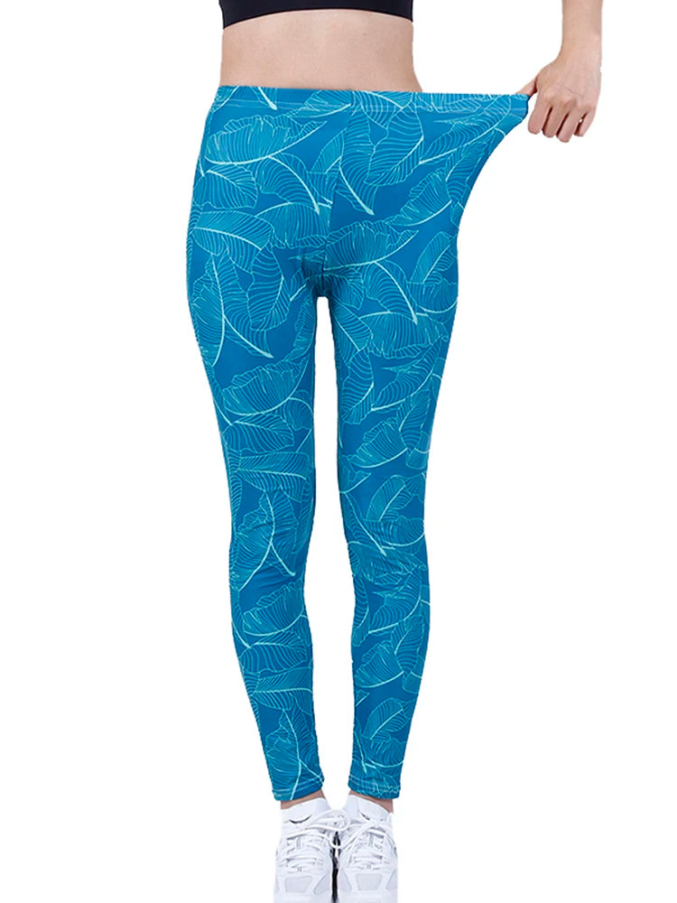 Fashion Women Leggings Beautiful Leaf Floral Printing