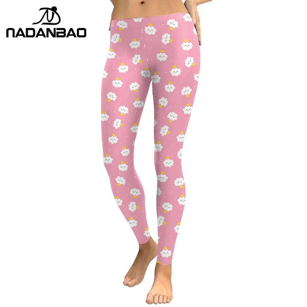 NADANBAO 2026 Arrival Unicorn Leggings Women Ice Cream Rainbow Letters Ring Digital