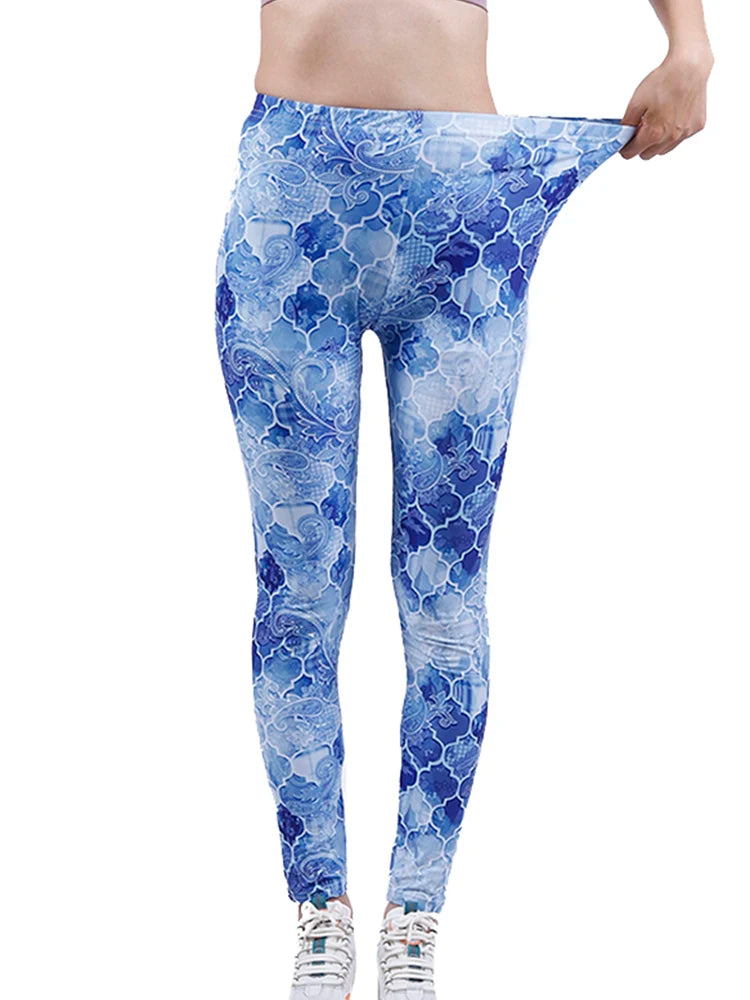 Fashion Women Leggings Beautiful Leaf Floral Printing