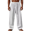Men’s Ultra-Comfort Cotton Linen Casual Joggers-Comfortable Straight Leg Jogger Waist Drawstring Plus Size Looser S-4XL