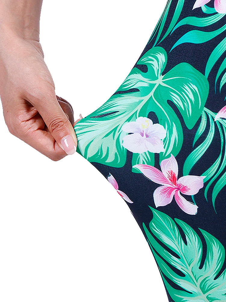 Fashion Women Leggings Beautiful Leaf Floral Printing